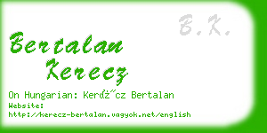 bertalan kerecz business card